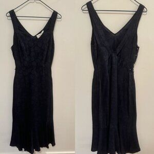 DEREK LAM 10 CROSBY - NAVY SILK MIDI DRESS - SIZE 6
